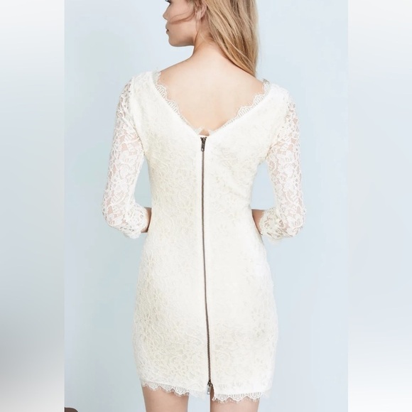 Diane Von Furstenberg DVF Zarita Ivory Stretch Lace Dress Sz 4 NWOT - Picture 6 of 10